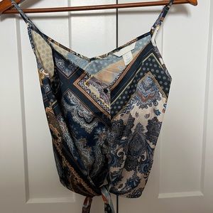 H&M button down patterned tank top